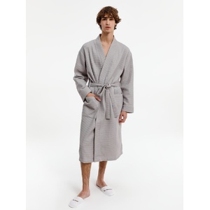 Халат вафельный Kimono, светло-серый, размер XL/XXL G-17267.135 фото 9