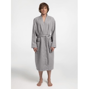 Халат вафельный Kimono, светло-серый, размер XL/XXL G-17267.135 фото 11