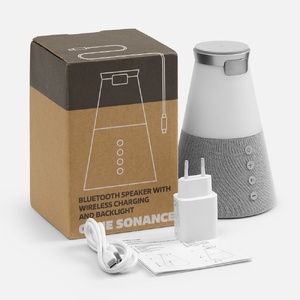 Bluetooth-колонка с беспроводной зарядкой и подсветкой Cone Sonance, серая G-17573.10 фото 10
