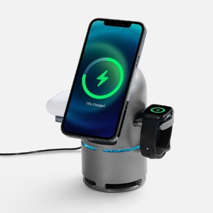 Bluetooth-колонка с беспроводной зарядкой Droid, серая G-17587.10 фото 4