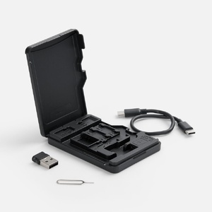 Органайзер для карт памяти и SIM с кардридером Multitask, черный G-18577.30 фото 5