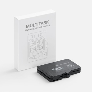Органайзер для карт памяти и SIM с кардридером Multitask, черный G-18577.30 фото 10