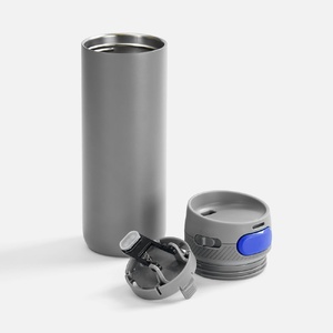 Термостакан X1 с цветной кнопкой, серый с синим G-19941.14 фото 4