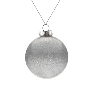Елочный шар Finery Shine, 8 см, глянцевый серебристый с глиттером G-21030.11 фото 3