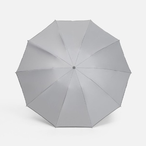 Зонт обратного сложения с ручкой-карабином Foldberry, серый G-22324.10 фото 4