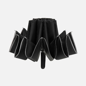 Зонт обратного сложения с ручкой-карабином Foldberry, черный G-22324.30 фото 8