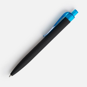 Ручка шариковая Prodir QS01 PRT-T Soft Touch, черная с голубым G-7091.43 фото 4
