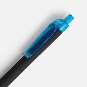 Ручка шариковая Prodir QS01 PRT-T Soft Touch, черная с голубым G-7091.43 фото 6