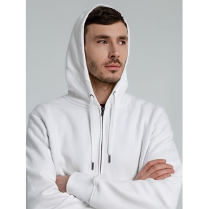 Толстовка на молнии с капюшоном унисекс King, белая, размер S G-WU03K0011S фото 13