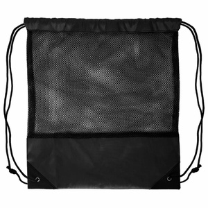 Рюкзак мешок с укреплёнными уголками Mesh, чёрный, 35*41 см, полиэстер 210D черный HG-16811/35 фото 3