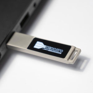 USB flash-карта LED с белой подсветкой (32Гб), серебристая, 6,6х1,2х0,45 см, металл HG-19341_32Gb фото 4