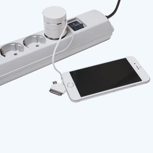 Сетевое зарядное устройство c USB выходом и универсальным кабелем 3-в-1 белый HG-23002 фото 4