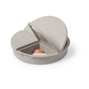 Таблетница BETUR, 3 отсека, h=1,7 cm, d=7,5 см; пластик, бамбуковое волокно бежевый HG-346383 фото 5