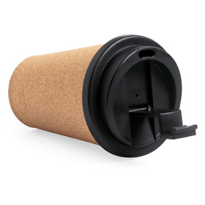 Стакан CORK с крышкой, 350мл коричневый HG-346562 фото 3