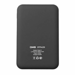 Универсальный аккумулятор Flash 5 (5000 мАч) с подсветкой и soft touch, черный, 9,8х6.3х1,3 см HG-37174/35 фото 5