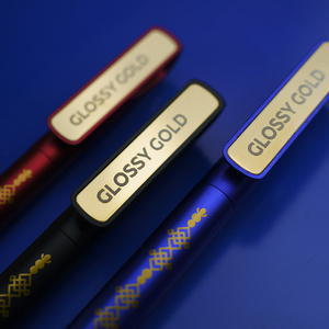 Ручка шариковая GLOSSY GOLD сизый, золотистый HG-38027/24 фото 8