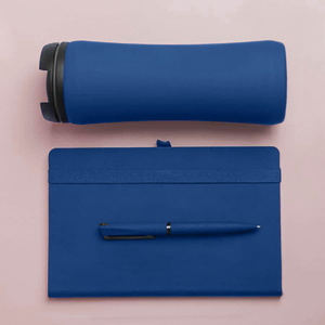 Набор подарочный OFFICEKIT: термос, ежедневник, ручка, стружка, коробка, синий HG-39513/24 фото 8