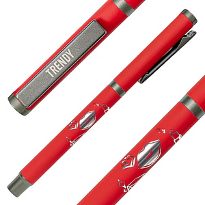 Ручка шариковая TRENDY красный, серый HG-40397/08/30 фото 3