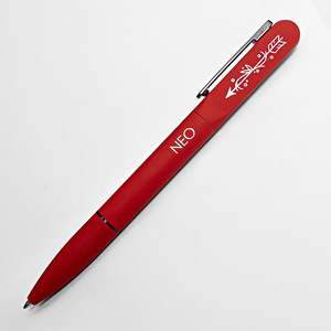 Ручка шариковая NEO с подсветкой после гравировки, soft touch красный, серый HG-40403/08/30 фото 5