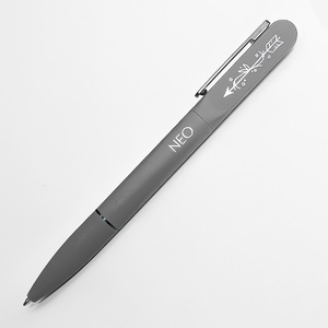 Ручка шариковая NEO с подсветкой после гравировки, soft touch серый, темно-серый HG-40403/29/30 фото 5