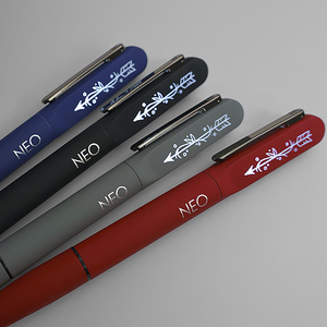 Ручка шариковая NEO с подсветкой после гравировки, soft touch серый, темно-серый HG-40403/29/30 фото 8