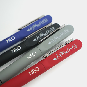 Ручка шариковая NEO с подсветкой после гравировки, soft touch черный, серебристый HG-40403/35/30 фото 6