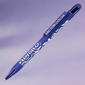 Ручка шариковая FACTOR COLOR со стилусом синий HG-40406/24 фото 3