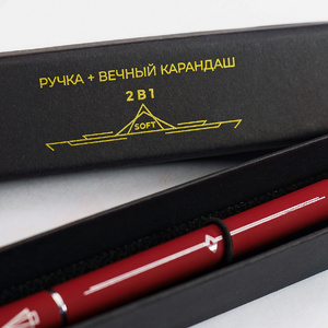 Ручка шариковая + карандаш вечный 2 в 1 soft красный HG-40410/08 фото 8