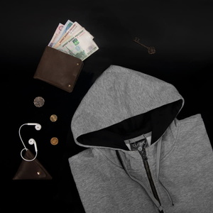Толстовка мужская CLASSIC HOODY FULL ZIP 300 серый меланж HG-8021044.95/l фото 10