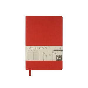 Скетчбук "Sketch & Art" в мягком переплете 140х210 мм, 100 л. бежевой бумаги 100 гр., красный OA-1-500.02 фото 3