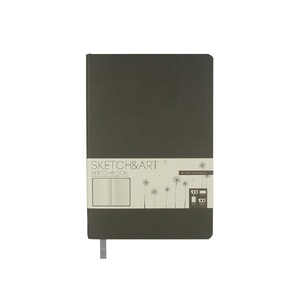 Скетчбук "Sketch & Art" в мягком переплете 140х210 мм, 100 л. бежевой бумаги 100 гр., серый OA-1-500.03 фото 3