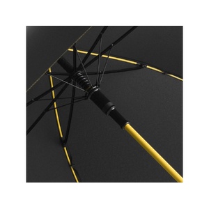 Зонт-трость 1084 Colorline с цветными спицами и куполом из переработанного пластика, черный/желтый OA-100003 фото 3