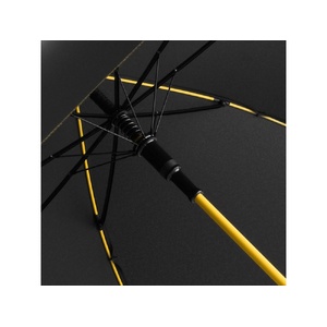 Зонт-трость 1084 Colorline с цветными спицами и куполом из переработанного пластика, черный/желтый OA-100003 фото 5
