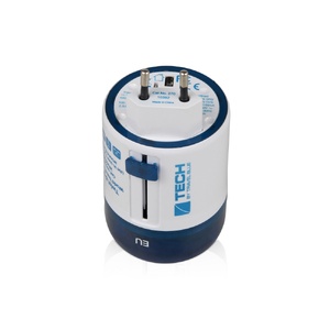 Адаптер с 2-умя USB-портами для зарядки Travel Blue Twist & Slide Adaptor голубой/белый OA-10010018 фото 4