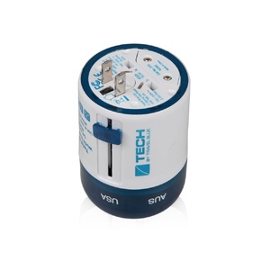 Адаптер с 2-умя USB-портами для зарядки Travel Blue Twist & Slide Adaptor голубой/белый OA-10010018 фото 7