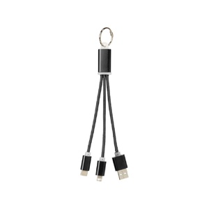 Кабель для зарядки Metal «3-в-1» с брелоком, черный OA-13496100 фото 5