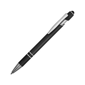 Ручка металлическая soft-touch шариковая со стилусом «Sway», черный/серебристый OA-18381.07 фото 3