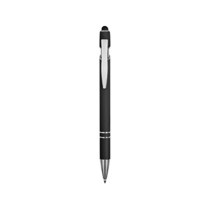 Ручка металлическая soft-touch шариковая со стилусом «Sway», черный/серебристый OA-18381.07 фото 4