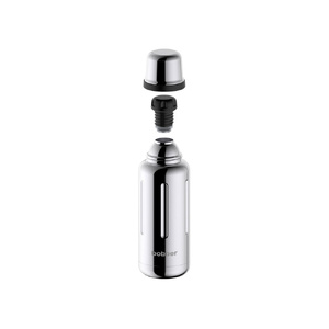 Термос для напитков, вакуумный, бытовой, тм "bobber". Объем 1 литр. Артикул Flask-1000 Glossy серебристый зеркальный OA-189500 фото 4