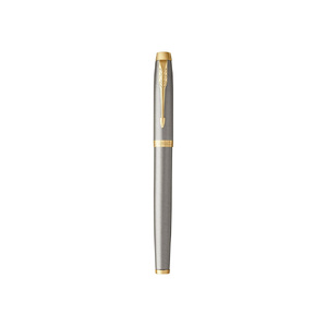 Перьевая ручка Parker IM Metal Brushed Metal GT, перо: F, цвет чернил: blue серебристый/золотистый OA-1931649 фото 3