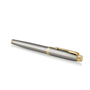Перьевая ручка Parker IM Metal Brushed Metal GT, перо: F, цвет чернил: blue серебристый/золотистый OA-1931649 фото 5