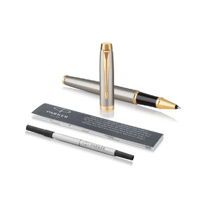 Ручка роллер «Parker IM Core Brushed Metal GT», серебристый/золотистый серый/черный/золотистый OA-1931663 фото 4