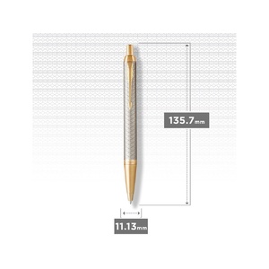 Шариковая ручка Parker IM Premium Warm Silver (grey)  GT, стержень: M, цвет чернил: blue, в подарочной упаковке. серый, золотистый, серебристый OA-1931687 фото 6