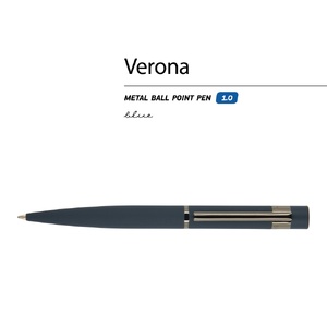 Ручка "Verona" шариковая автоматическая, синий металлический корпус 1.0 мм, синяя OA-20-0218 фото 3