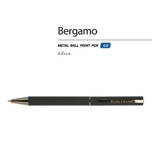 Ручка "Bergamo" шариковая автоматическая, черный металлический корпус, 0.7 мм, синяя OA-20-0244 фото 3