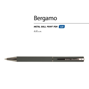 Ручка "Bergamo" шариковая автоматическая, серый металлический корпус, 0,7 мм, синяя OA-20-0246 фото 3