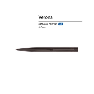 Ручка металлическая шариковая "Verona", вороненая сталь, 1.0 мм, синяя OA-20-0342 фото 3