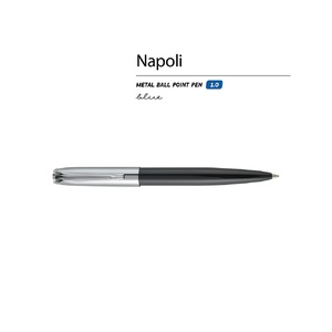 Ручка металлическая шариковая "Napoli", черный/серебристый черный, серебристый OA-20-0383.03 фото 3