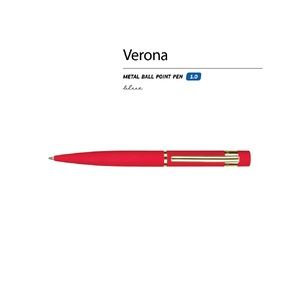 Ручка металлическая шариковая "Verona", софт-тач, 1.0 мм, красный OA-20-0452 фото 3