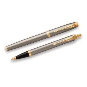 Набор «Parker IM Core Brushed Metal GT»: ручка шариковая, ручка роллер серебристый/черный/золотистый OA-2093217 фото 3